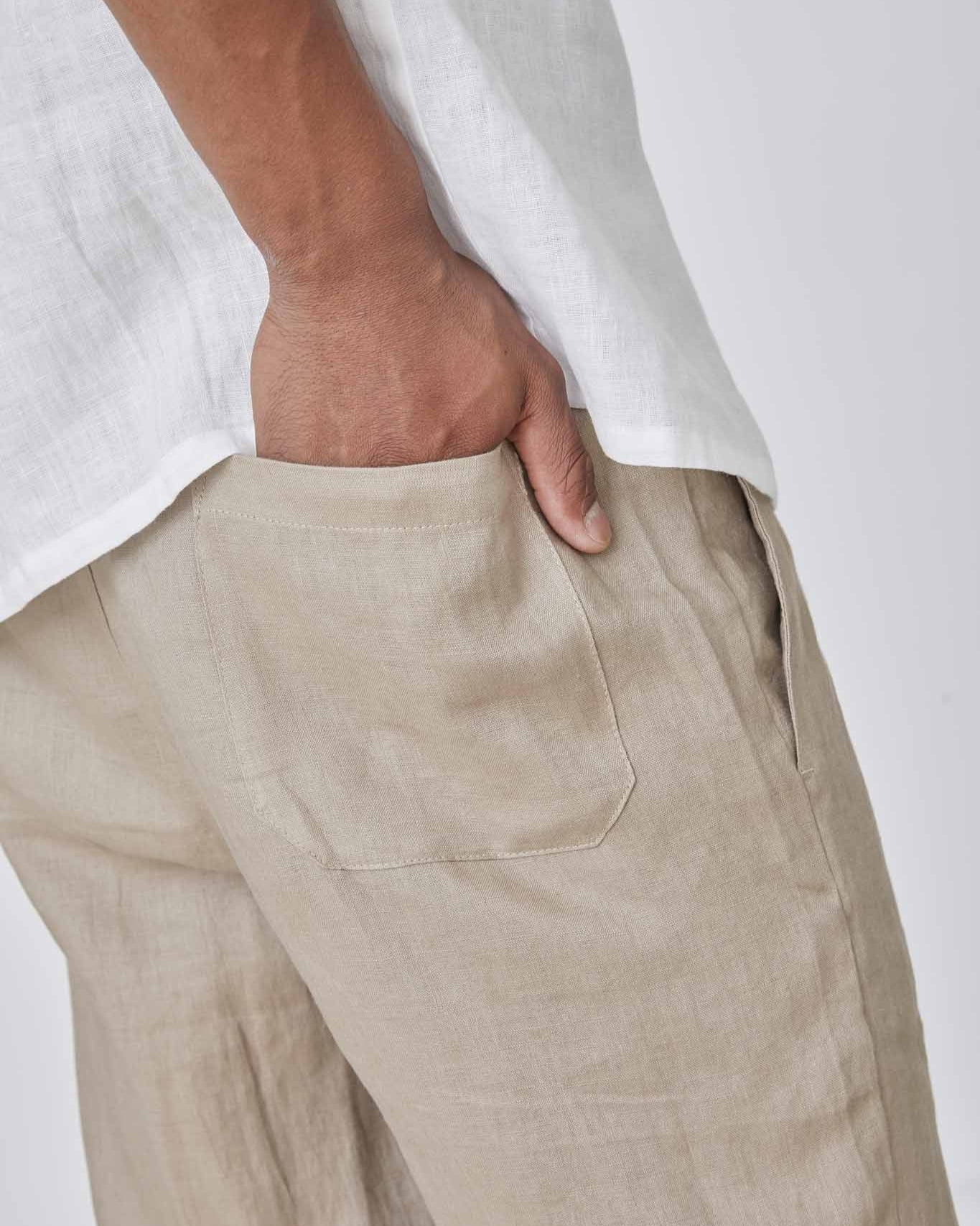 100% Hørbukser Mokka | Skagen - clothing.dk